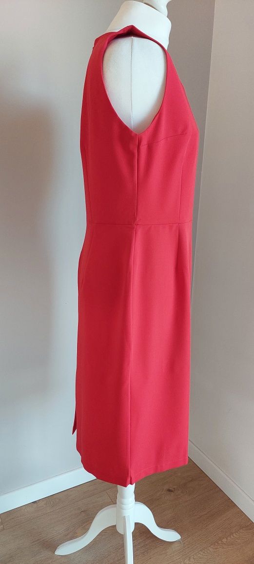Makeover r.XL czerwona sukienka bez rękawów / Made in Poland