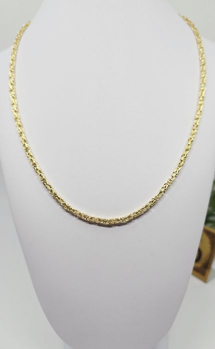 Złoty łańcuszek splot królewski dmuchany próba 585 14k waga 11 g