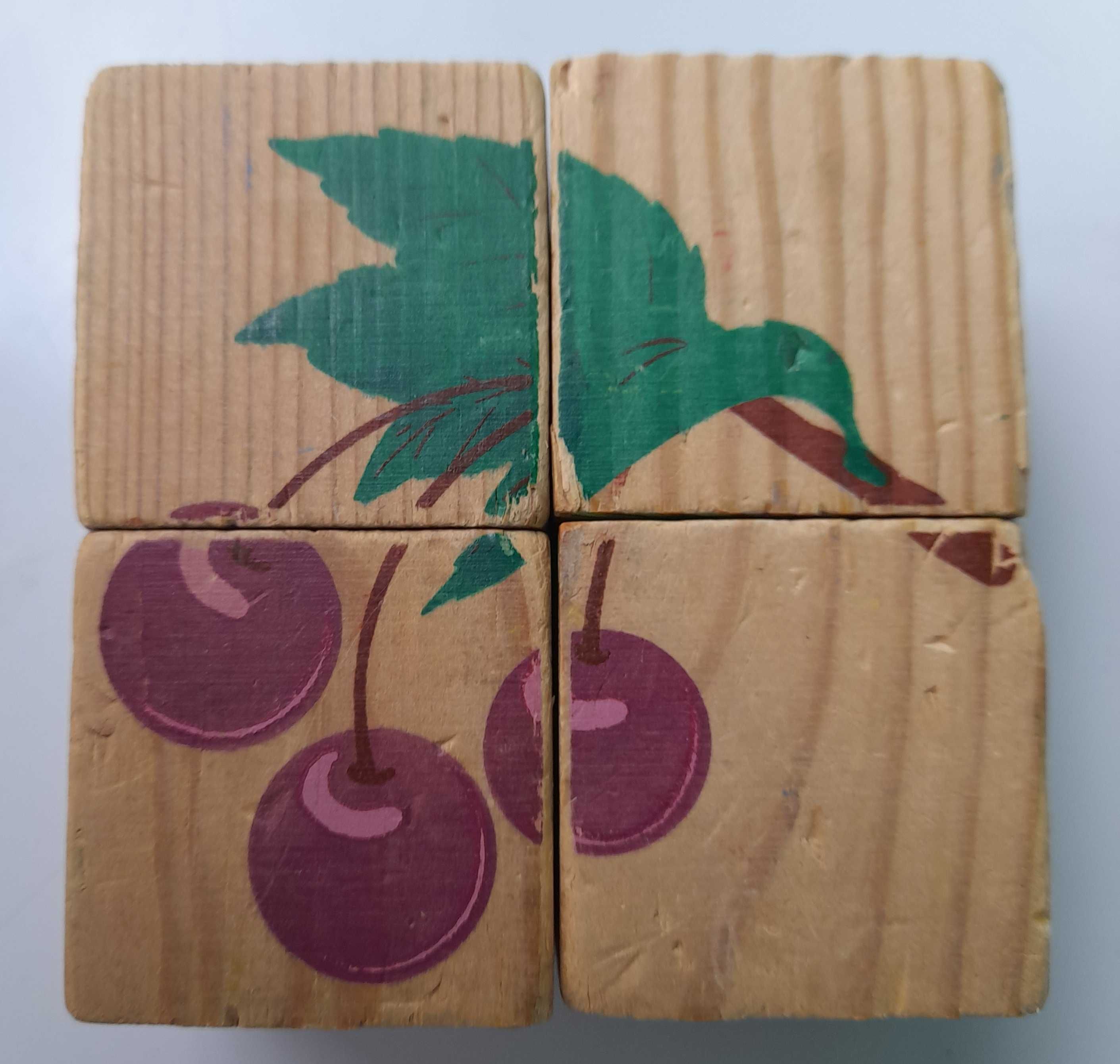 Деревянные кубики-пазл + вторые в подарок