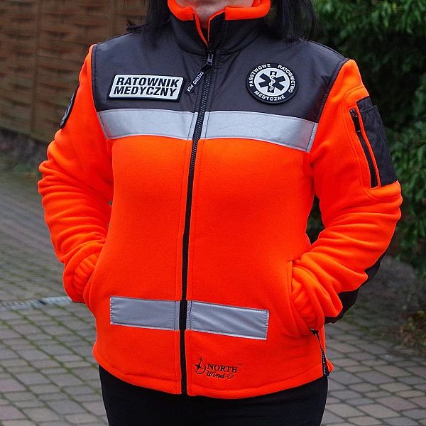Polar DAMSKI ratowniczy North-Wind FLUO z kompletem emblematów odblask