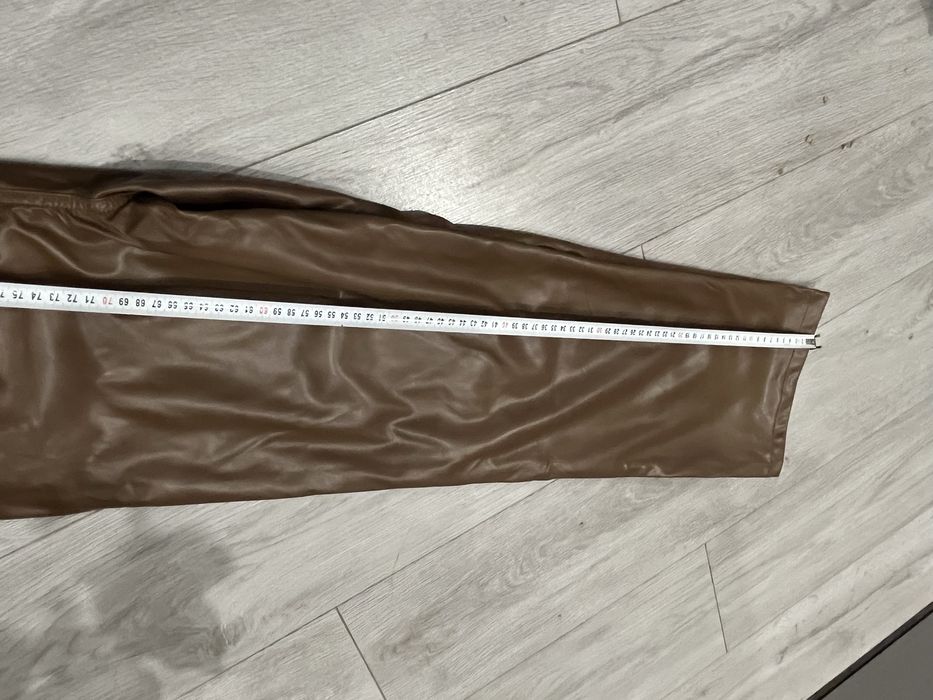 Шкіряні штани нові коричневі висока посадка