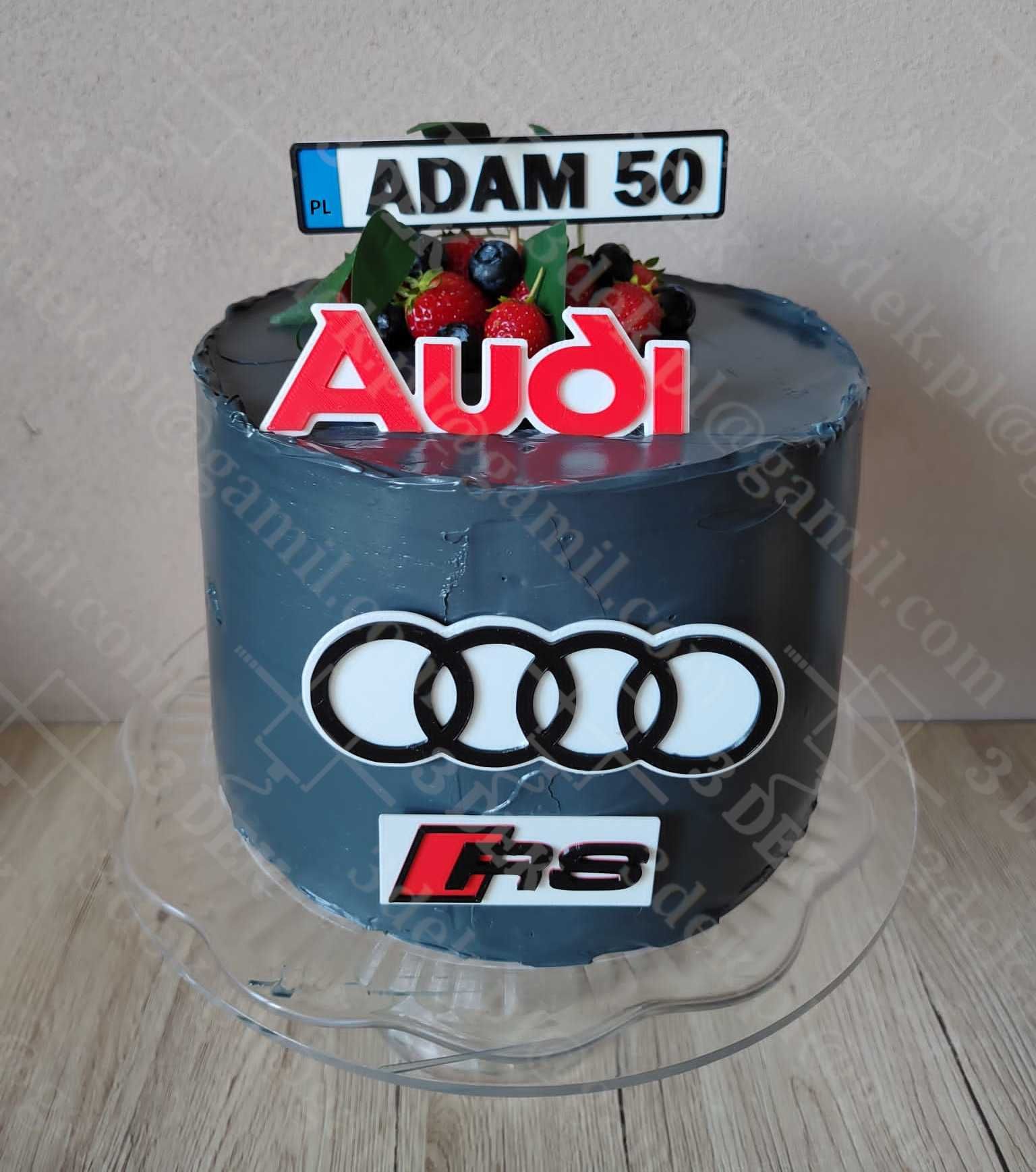 Dekoracje na tort dla fana Audi