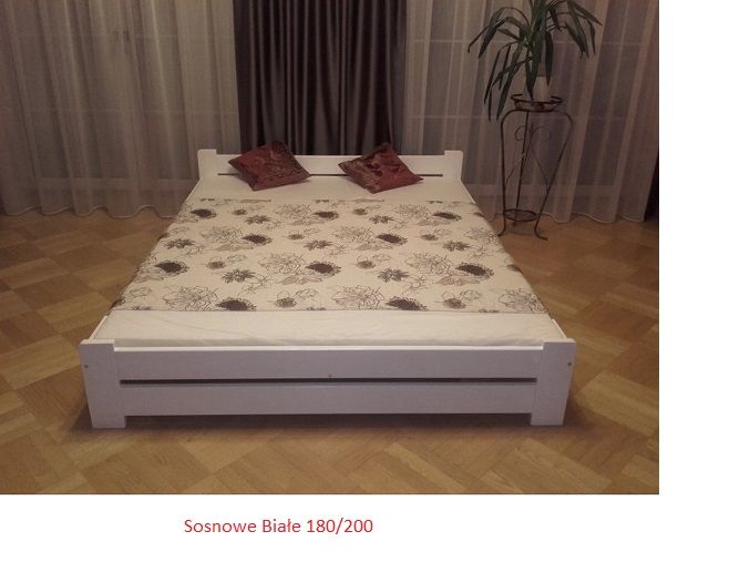 Łóżko łoże z materacem 90,120,140,160,180x200 Białe orzech dąb olcha