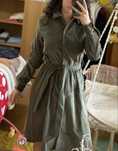 Vestido verde com magas compridas