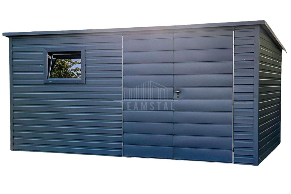 Schowek - Domek Ogrodowy 4,5x2,5m - Brama Dwuskrzydłowa Okno TS701