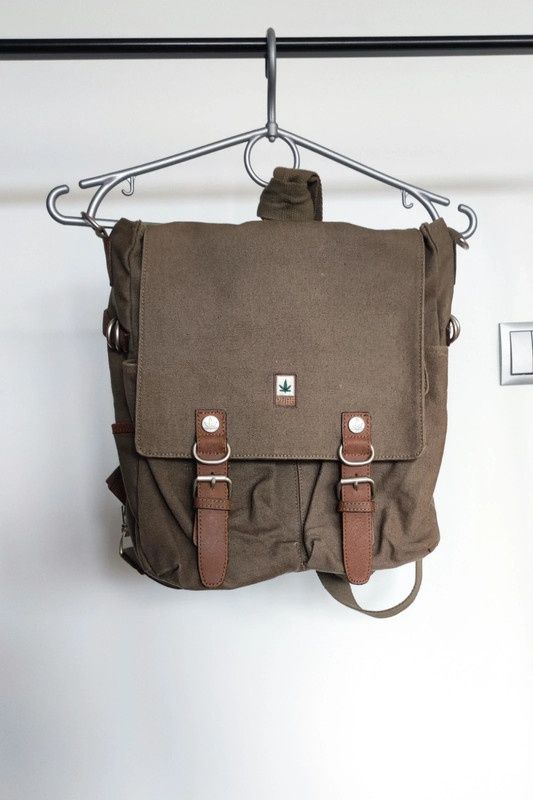 Plecak, torba khaki z konopii Hanfhaus
