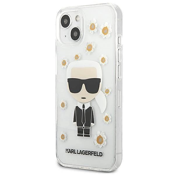 Etui Karl Lagerfeld Flower Ikonik Karl na iPhone 13 mini - przezroczys
