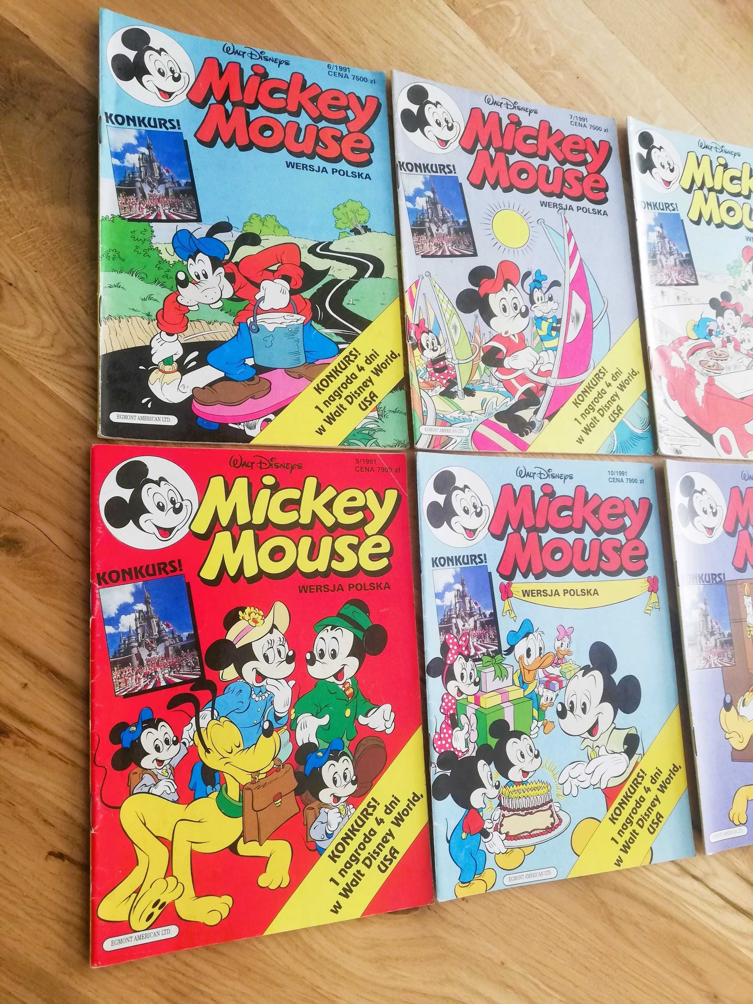 Komiks Mickey Mouse 1991 x7 BDB od 6 do 12