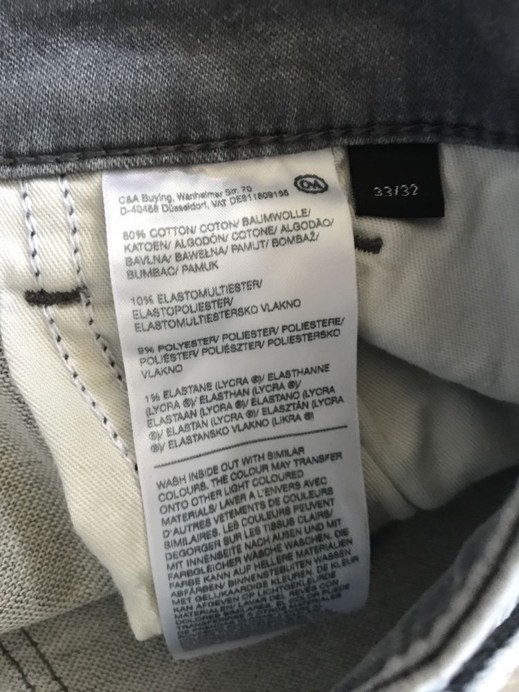 Spodnie jeansy slim C&A 33/32