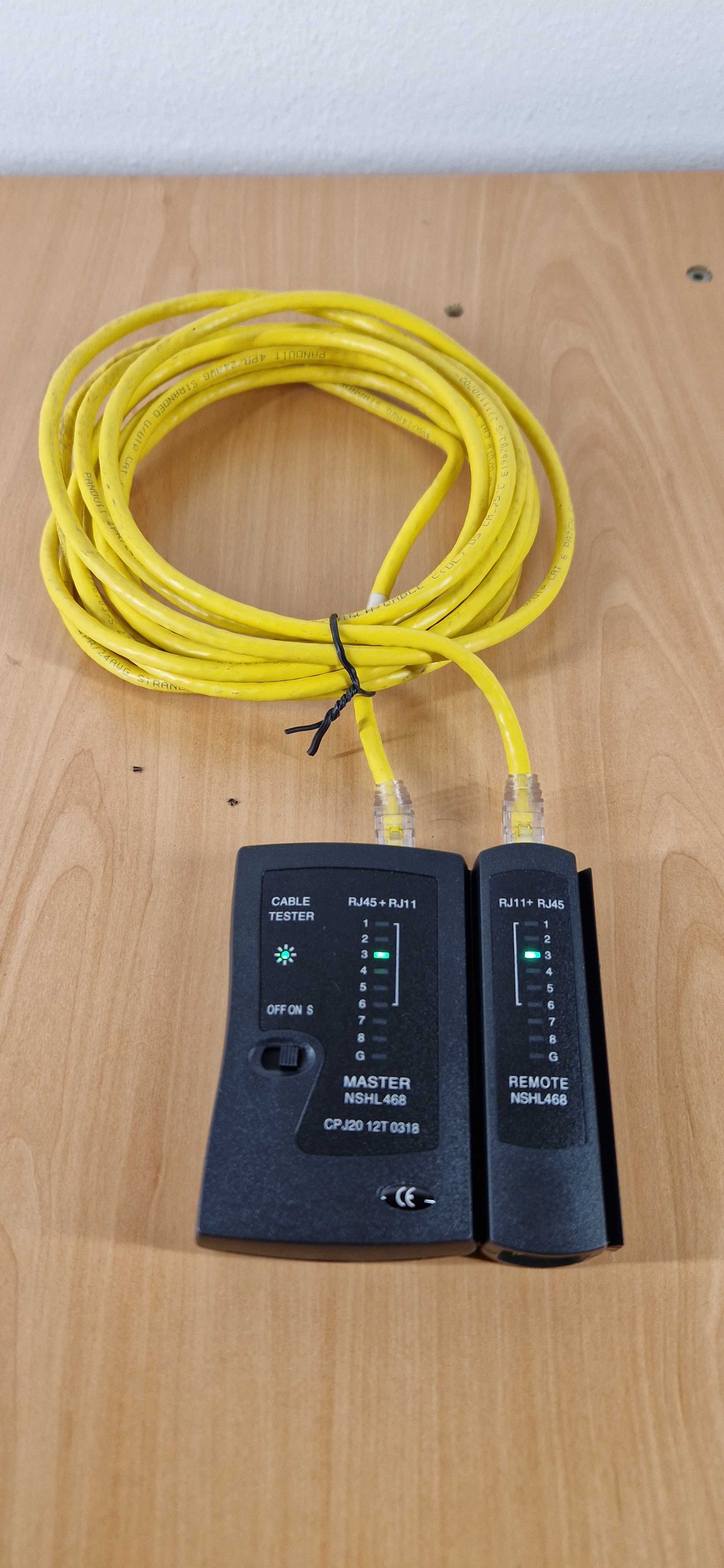 Cabo de Rede Cat 6 com  fichas Rj45 comprimento 5 metros