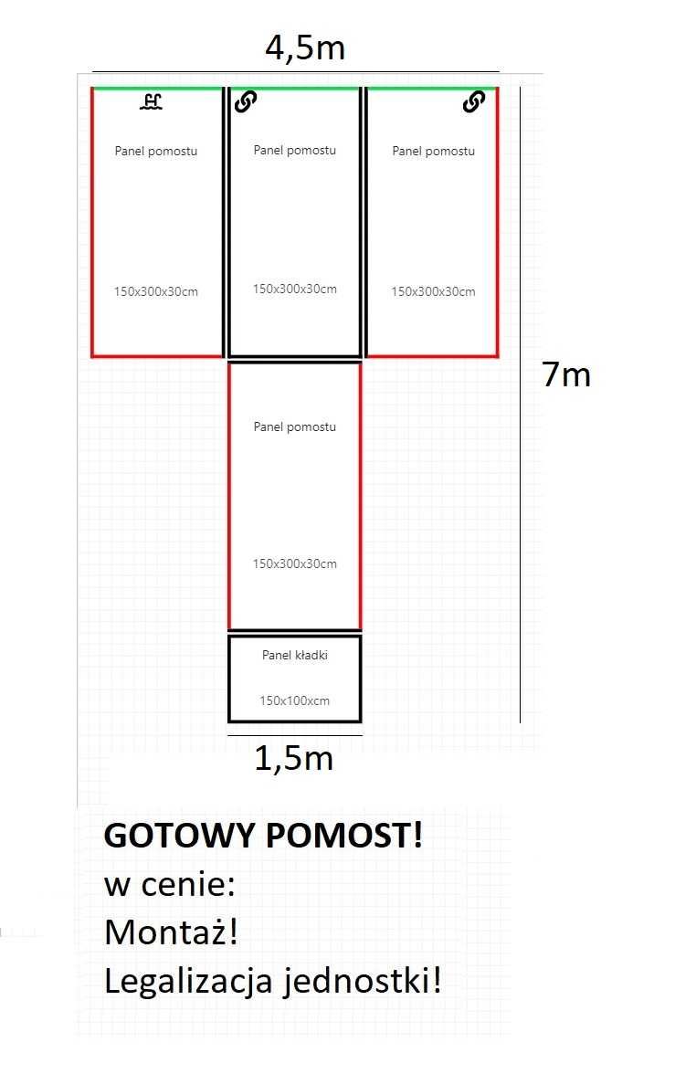 Pomost Pływający Pomosty Pływające Platforma Wyspa Rower wodny molo