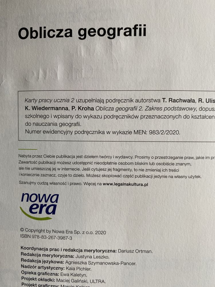 Oblicza geografii karty pracy klasa 2