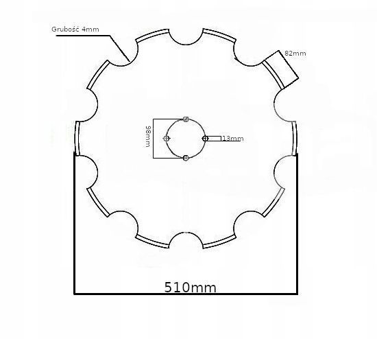 TALERZ UZĘBIONY, ZĘBATY OFAS 510 mm, 51 cm, 4 otw brona talerzowa