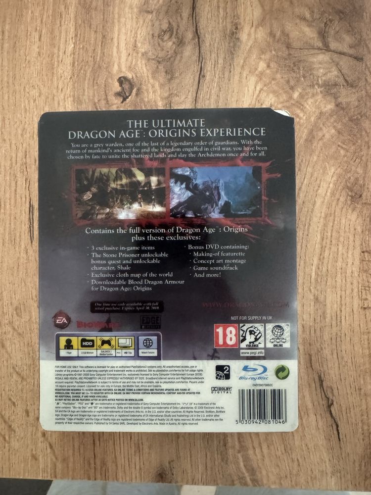 Dragon Age Origins steelbook ps3