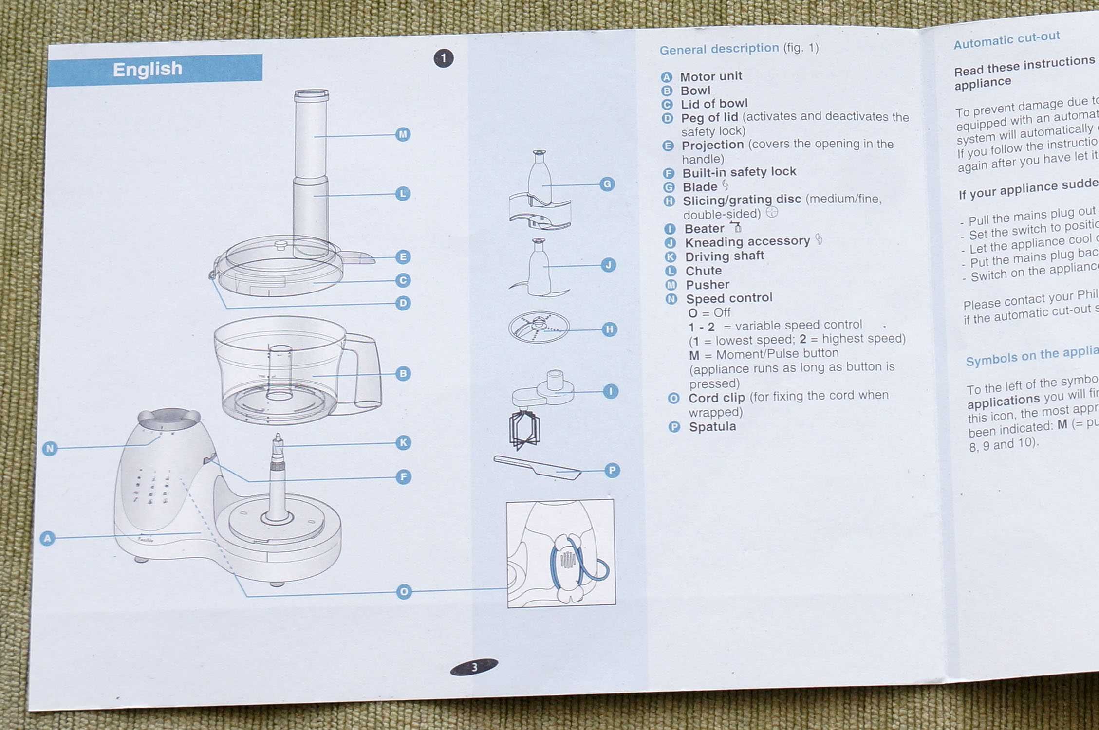 Інструкція на кухонний комбайн PHILIPS CUCINA HR 7720/6