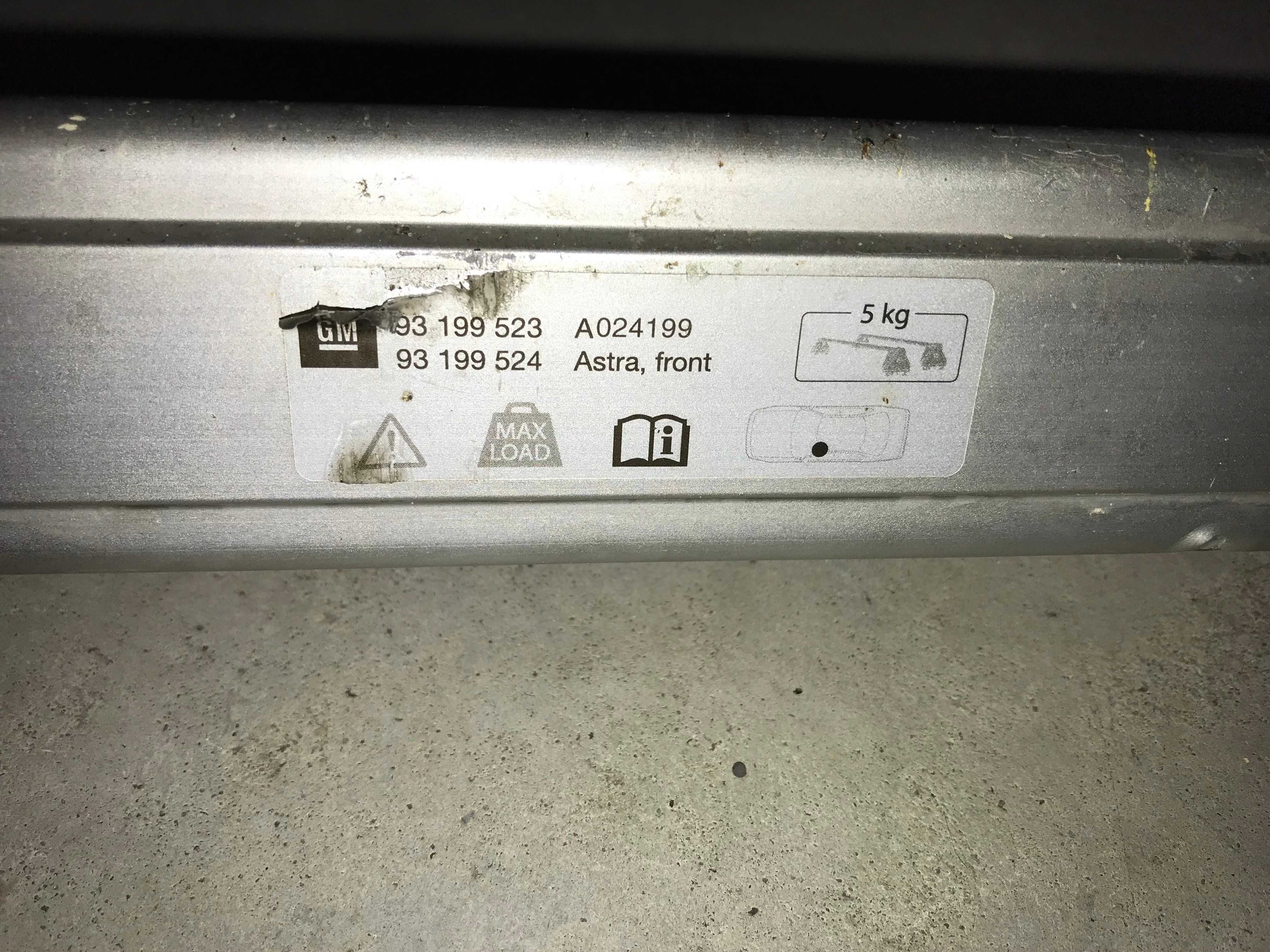 Bagażnik dachowy ASTRA H 3 kombi od 2007r (z relingami) Oryginał GM
