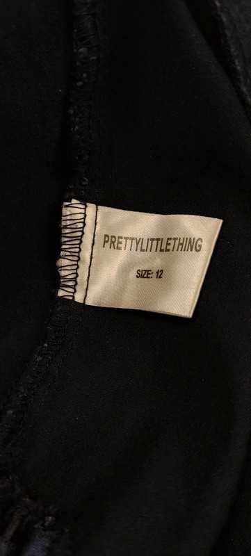 Spodnie wysoki stan z ozdobnym lampasem PrettyLittleThing rozm. 12