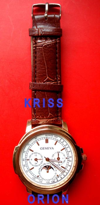 Zegarek - Geneve - Biznesowy Chronograf  Męski