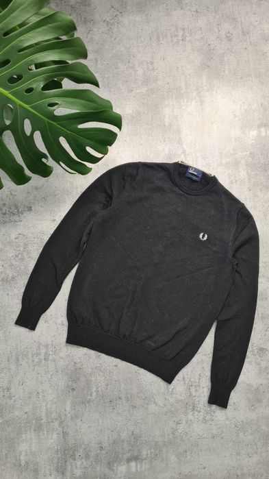 Sweter sweterek Fred Perry. 100% Merino Wool Wełna. Rozmiar M. Czarny