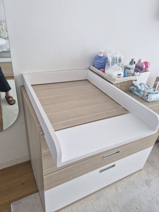 Trocador para cómoda branco + Colchão