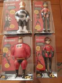 Colecao completa the incredibles/mcdonalds 2004/ 4 bonecos/figuras