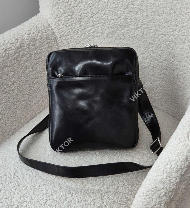 Мужская кожаная итальянская сумка VERA PELLE. Шкіряна сумка