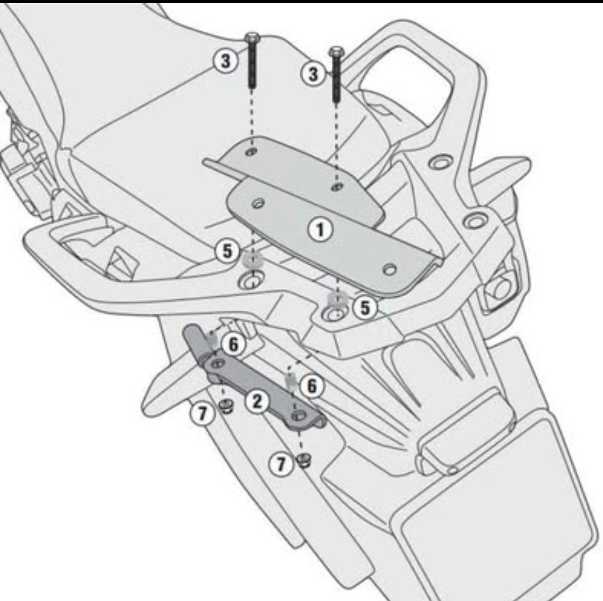Suporte para top case givi África twin 2017