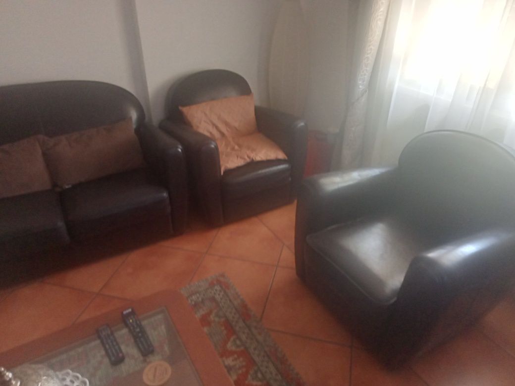 Vendo  Conjunto Sofás em Pele