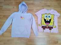 Spongebob Patryk 158/164 dziewczynka  bluza h&m S, t-shirt M Cropp