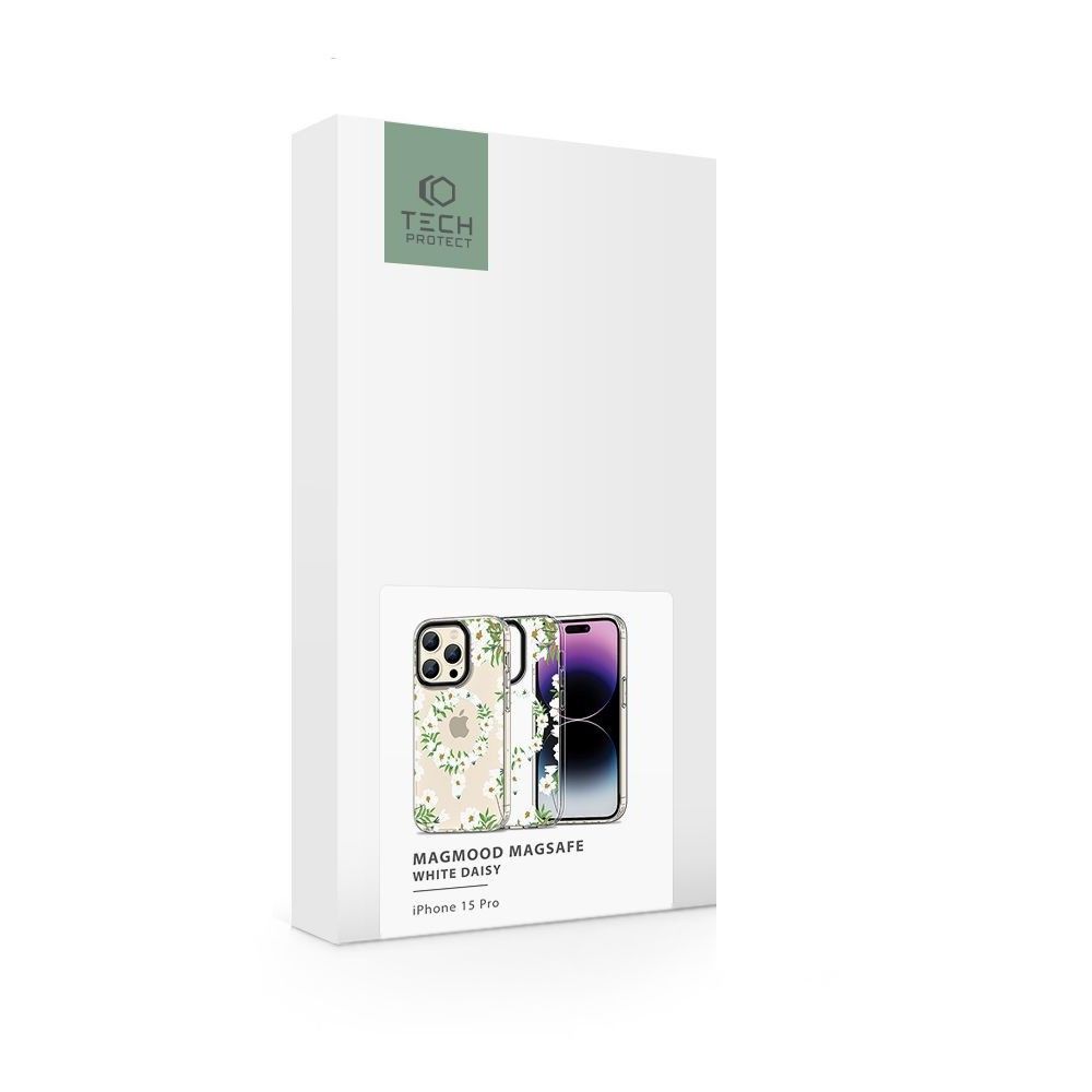 Etui Tech-Protect do iPhone 15 Pro MagSafe MagMood White Daisy