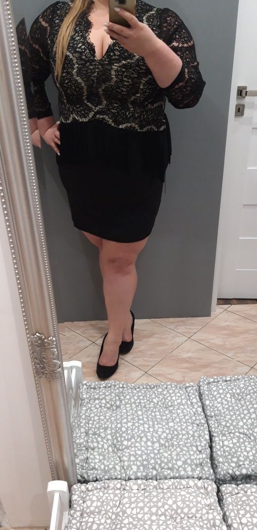 Nowa ASOS 52 Sukienka koronka plus size