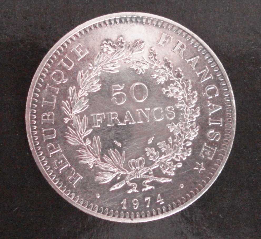 Moeda 50 Francs ano 1974