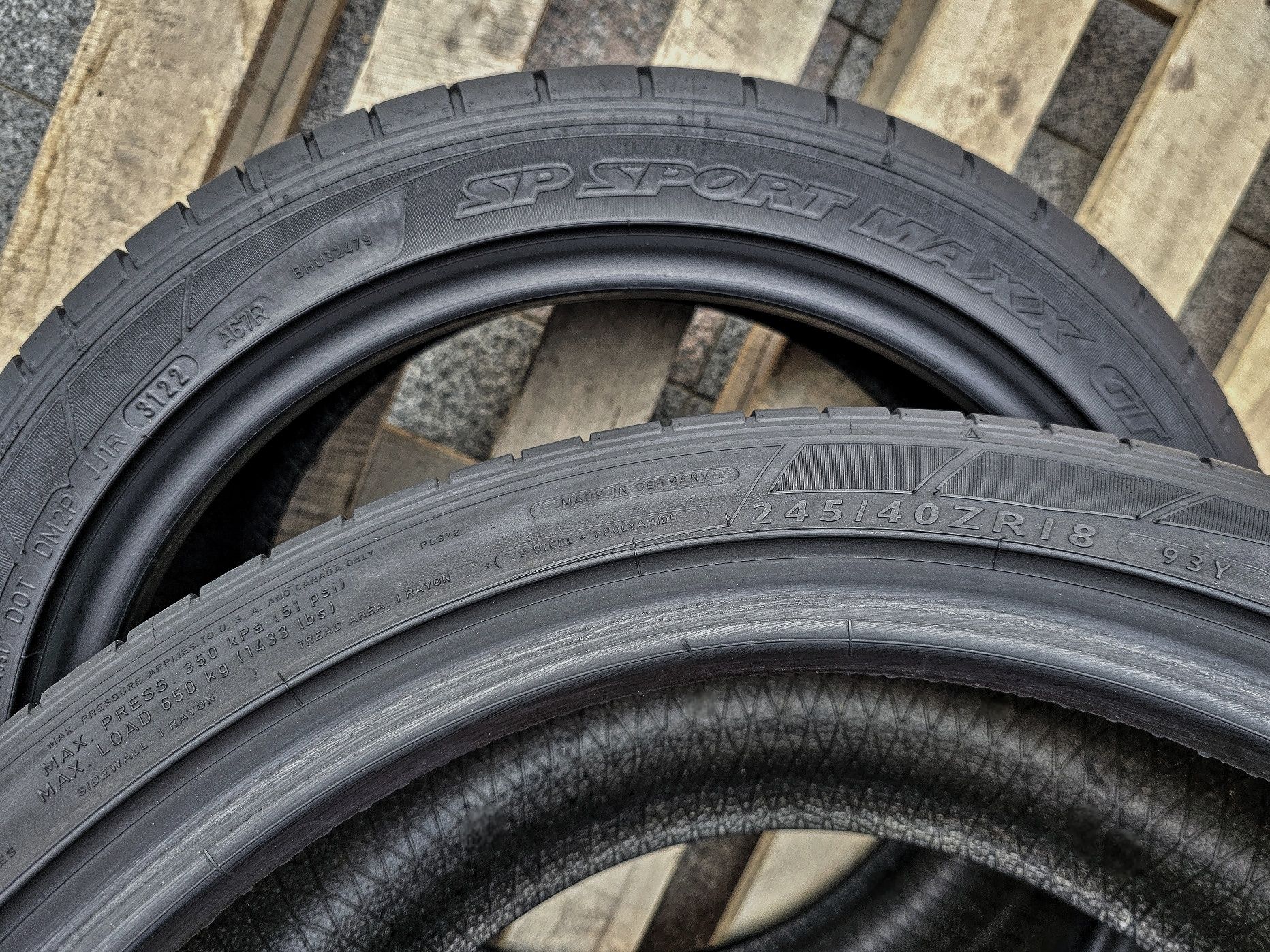 Пара 245/40zr18 Dunlop | 7mm | 2022 | Germany | Premium Sport | Ідеал