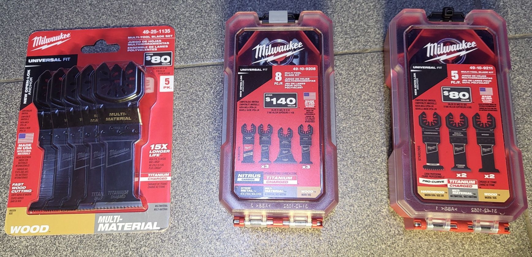 Набір полотен 5 або 8 шт для Реноватор мультитул в кейсі Milwaukee 49-