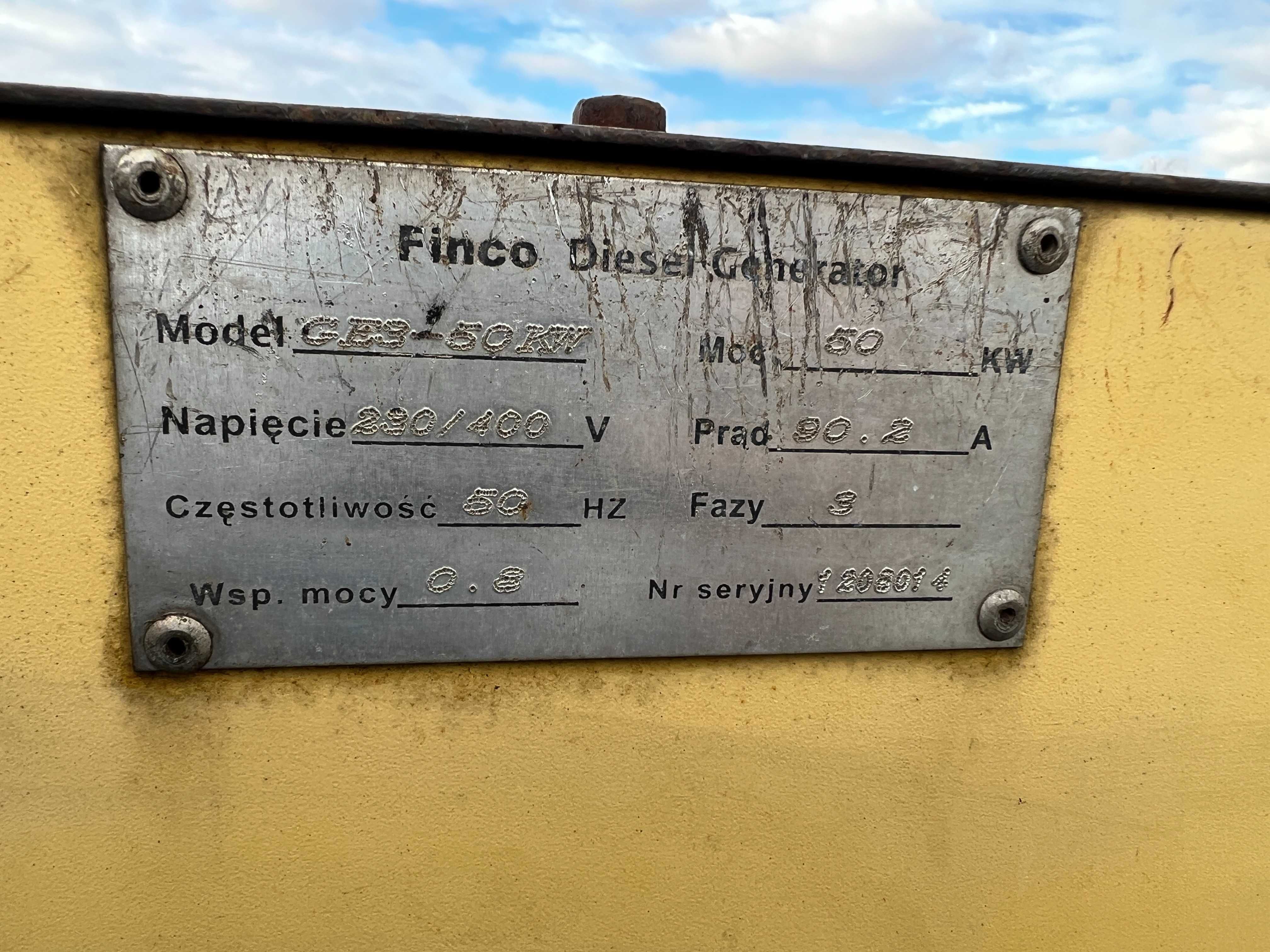 Agregat prądotwórczy Finco GE3 50kW