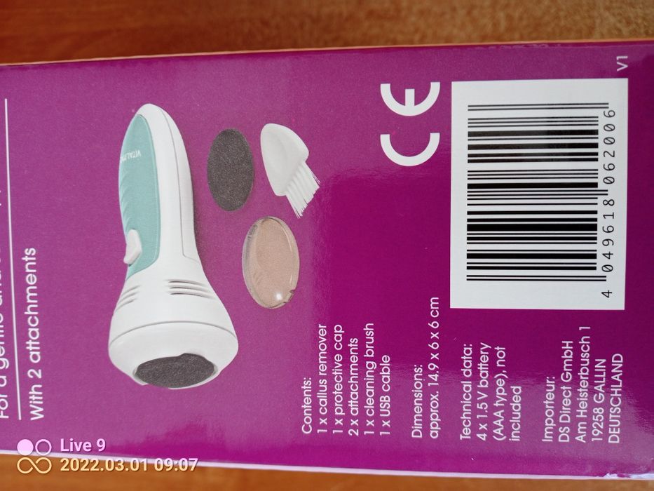 Elektryczny pilnik do stóp Vitalmaxx