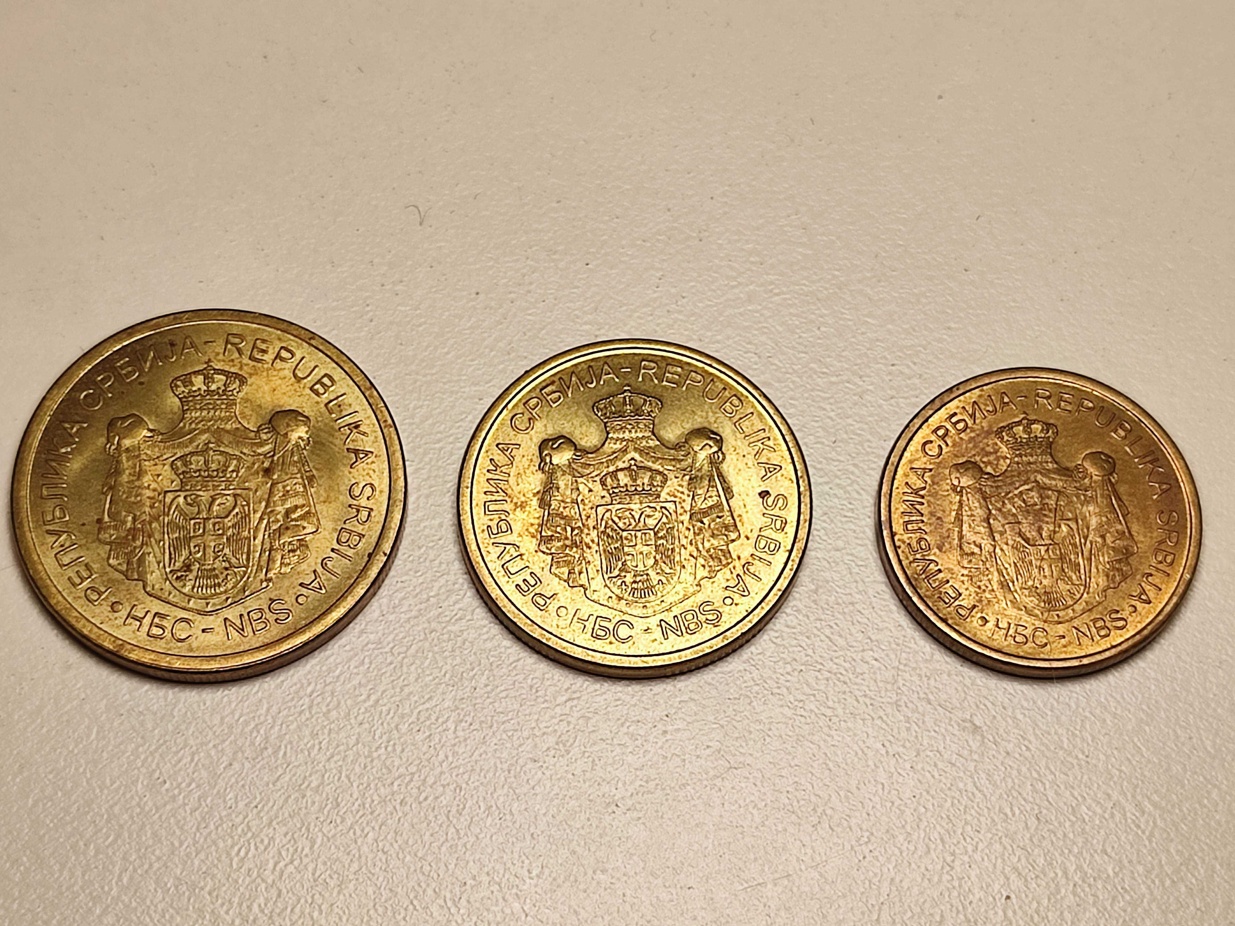 Serbia 5, 2, 1 dinarów