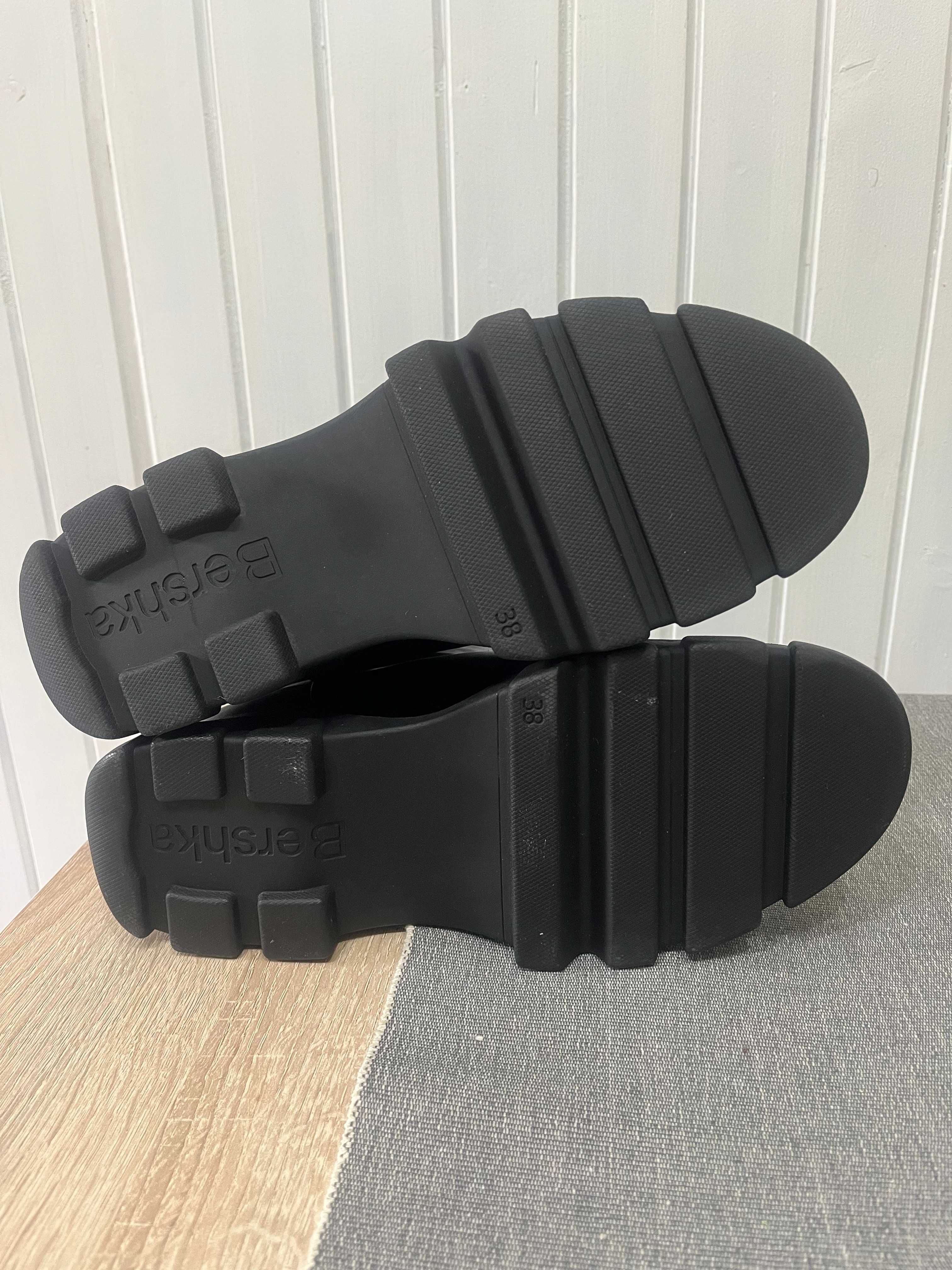 buty BOTKI koturny czarne nowe bez metki BERSHKA rozmiar 38