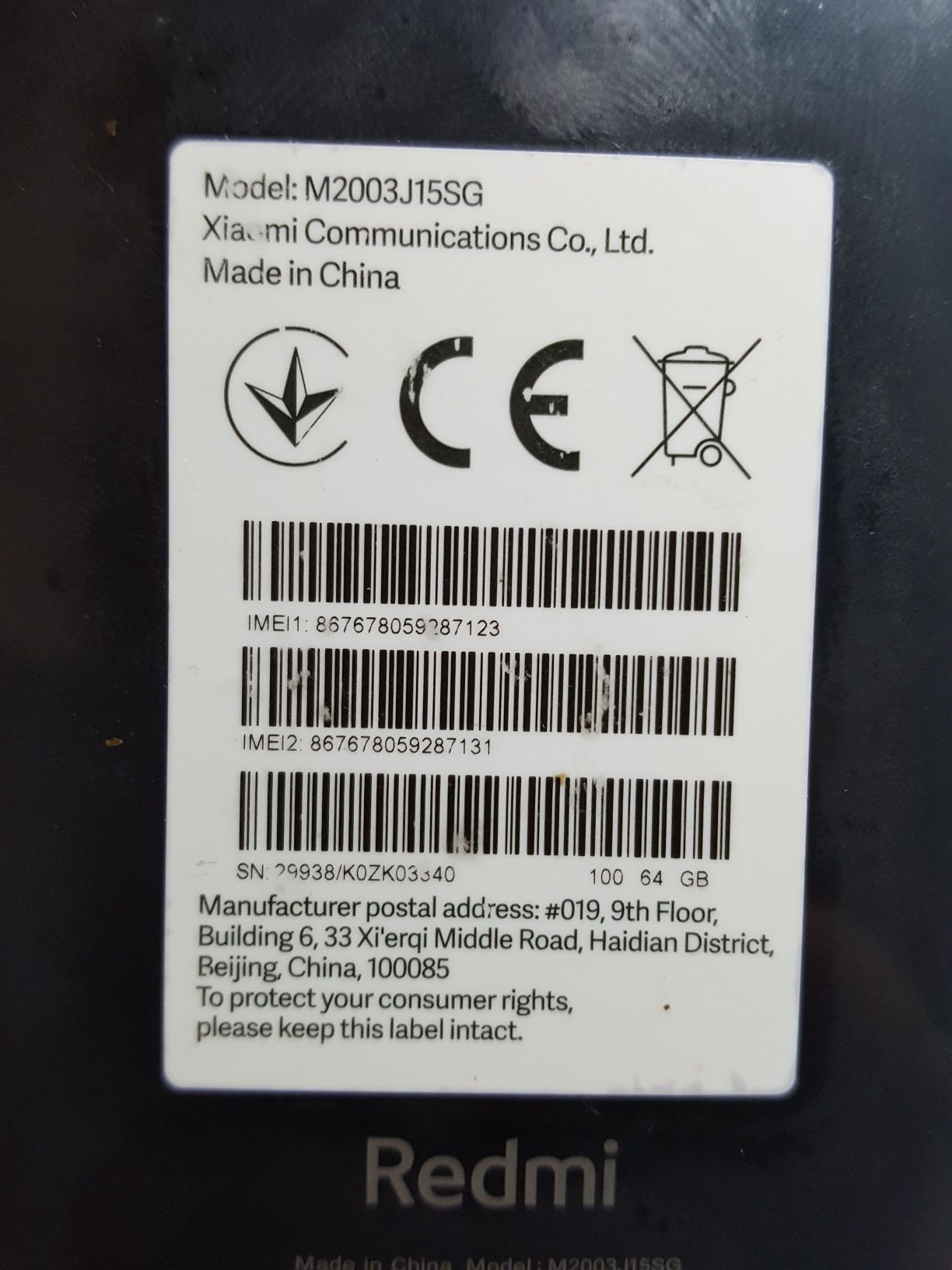 Telemóvel Xiaomi Redmi Note 9, 64gb em óptimo estado