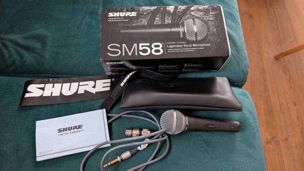 Mikrofon wokalny SHURE SM58 SE włącznik.