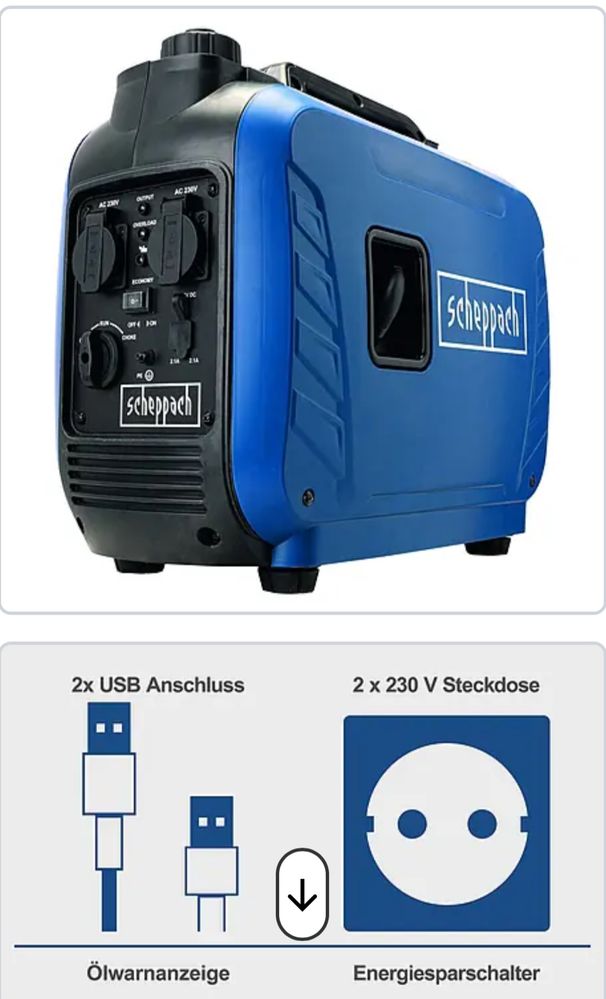 Генератор інверторний Scheppach SG2500i 1,6 кВт