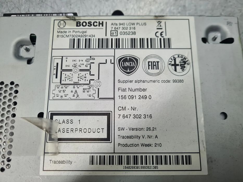 Rádio / auto-rádio ALFA ROMEO Giulietta (940_)