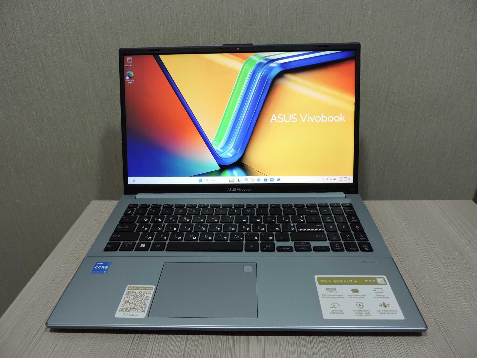 8 ядерный Asus Vivobook/15,6" Full HD/I3-N305/8GB/SSD 256/подсветка