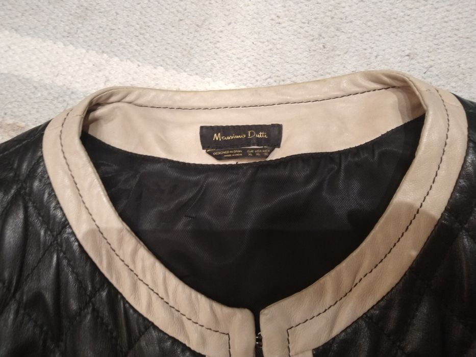 Masimo dutti/pikowana ramoneska/kurtka ze skóry/38/40