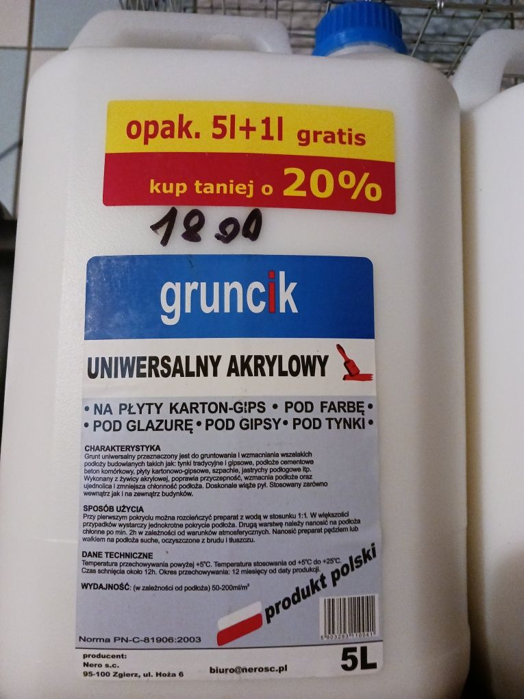 Grunt akrylowy 6litrow