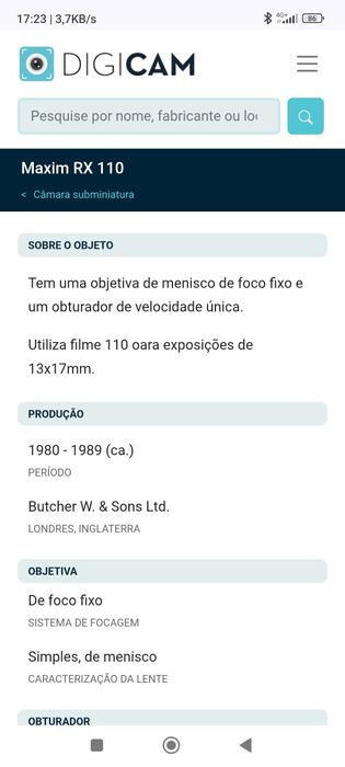 Máquina fotográfica de cassete