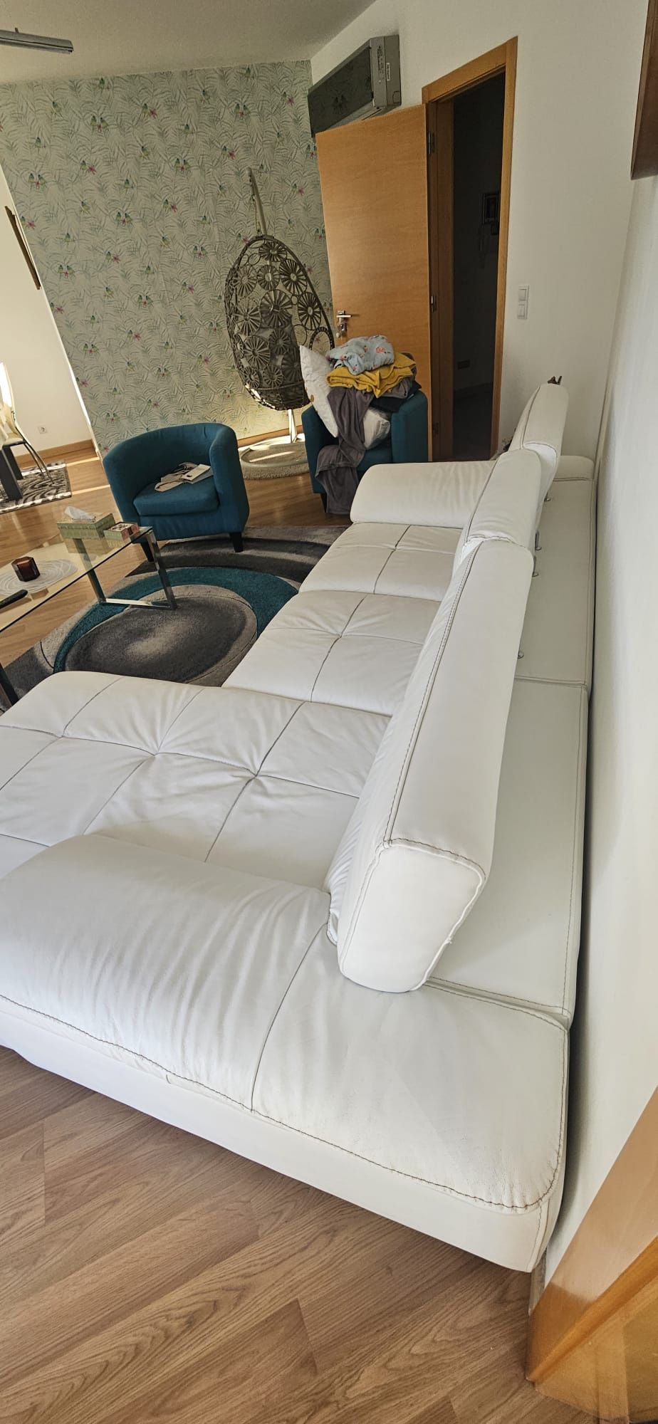 Sofa Chaise Long 3 lugares pele