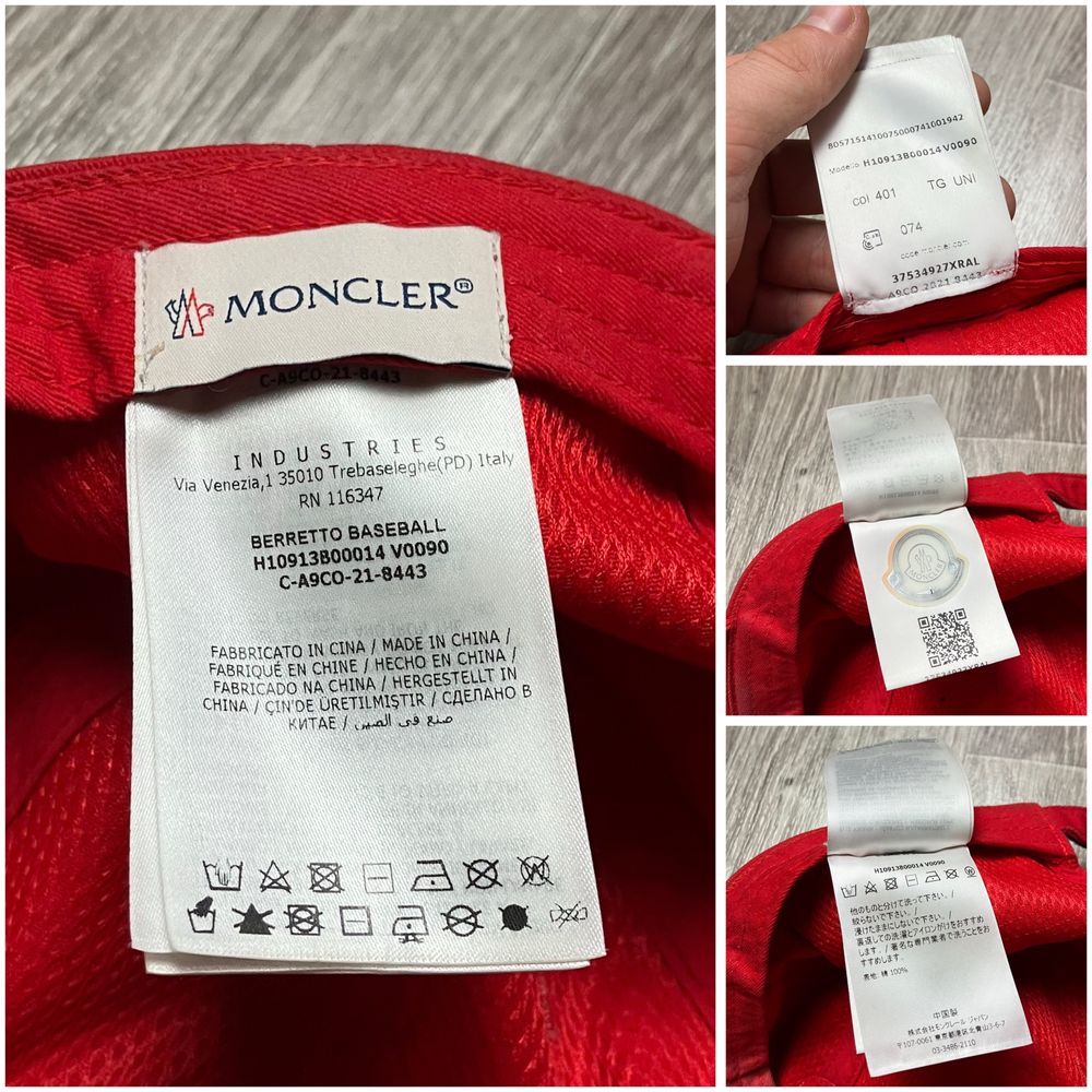 Червона кепка Moncler 100% оригінал з найновіших колекці монклер y2k