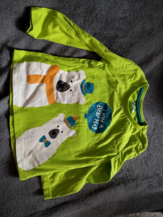 Bluzka koszulka z długim rękawem r. 92 zielona