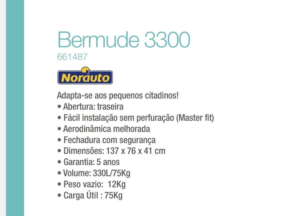 Bagageira de tejadilho Bermude 3300